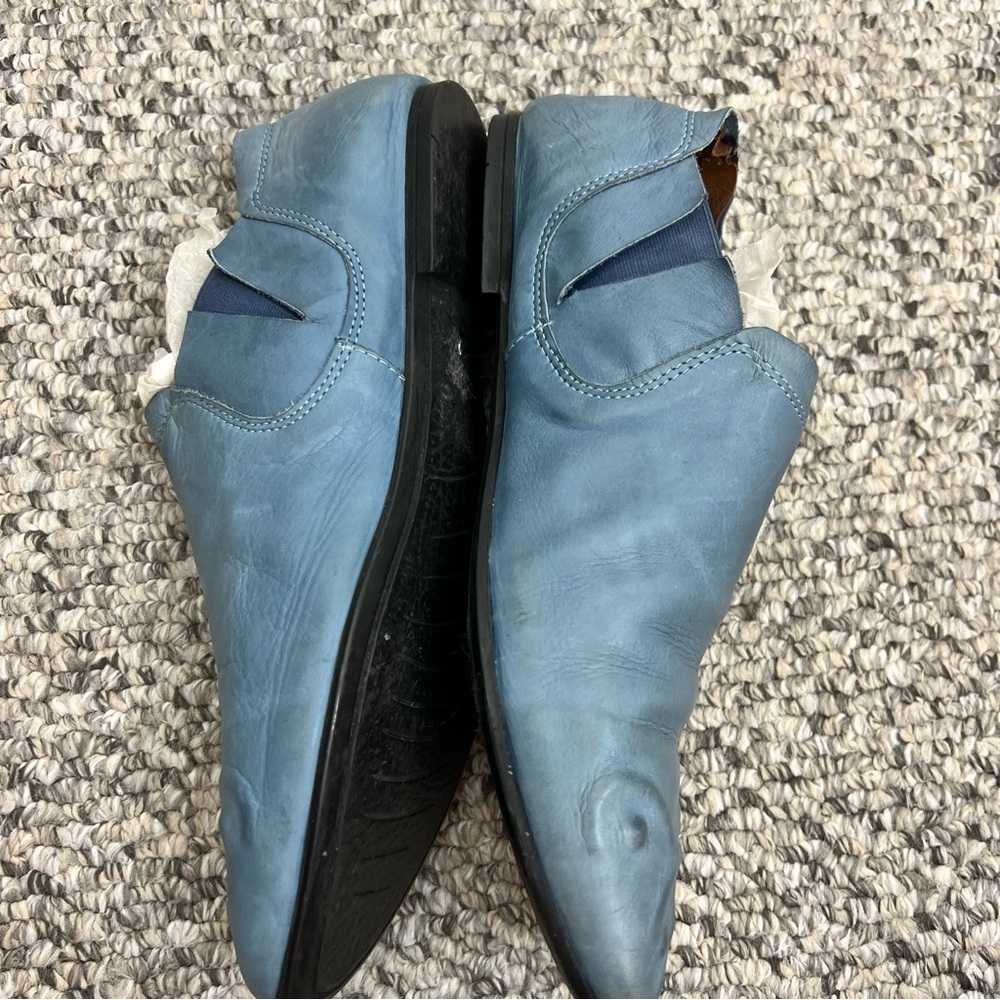 Bueno Turkey soft blue leather molded detail slip on shoes slides EU 40 US 9-9.5 - Picture 6 of 13